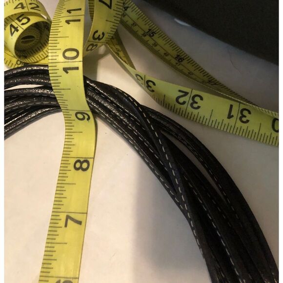 Kate Spade Drawstring Hobo Bag Black Pebbled Leather White Stitching - Picture 10 of 11